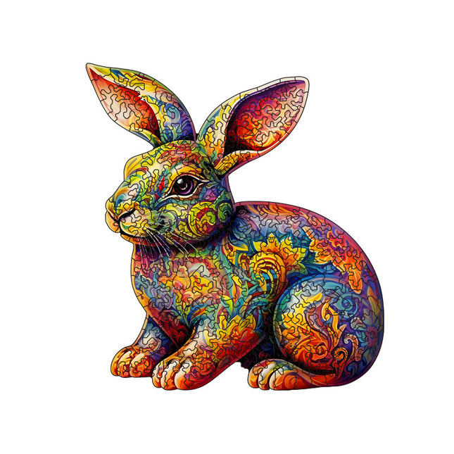 Irregular-Shaped Puzzle A3 Size (33 x 43cm) 210-Piece Design 4mm Thickness Compact Packaging(Ceramic rabbit)