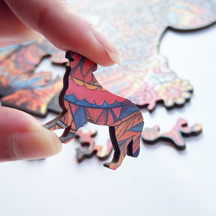 Irregular-Shaped Puzzle – A3 Size (33×43cm), 210-Piece Design, 4mm Thickness, Compact Packaging(Petal Teddy)