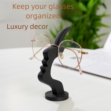 2-Pack Black Desktop Eyeglass Holder – Minimalist Design for Home or Office, Stable Display Stand with Rounded Base
