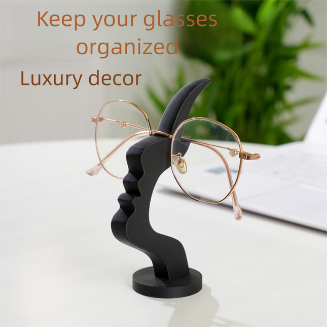Black and white two pieces Desktop Eyeglass Holder Minimalist Design for Home or Office Stable Display – product detail