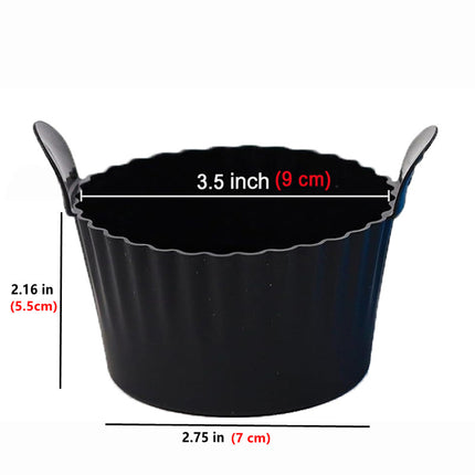 Black Silicone Egg Poaching Mold – 6-Pack, Heat-Resistant, with Side Handles for Air Fryer, Oven, Microwave and Multi-Cooker Use