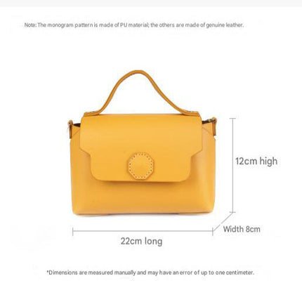 Black Leather Bag DIY Kit – Geometric Shoulder Bag Making Material Set with Pre-Punched Cowhide, Tools for Hand Stitching