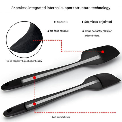 6-Piece Red Silicone Spatula Set Heat-Resistant Non-Scratch Kitchen Tools with Integrated – shape and profile