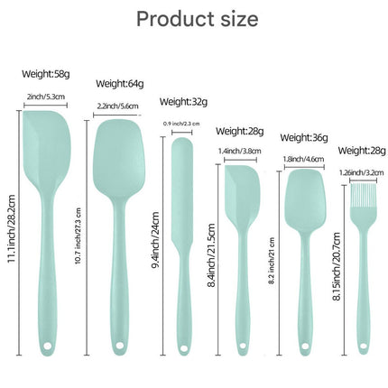 6-Piece Red Silicone Spatula Set Heat-Resistant Non-Scratch Kitchen Tools with Integrated – hardware detail