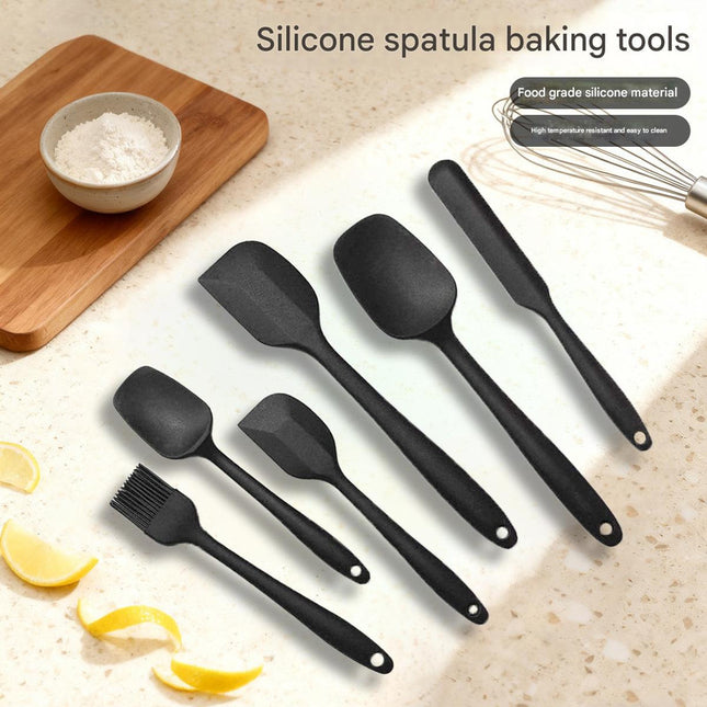6-Piece Pink Silicone Spatula Set Heat-Resistant Non-Scratch Kitchen Tools with Integrated – product detail