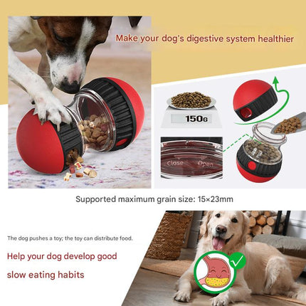 2-Pack Red Small Slow Feeder Dog Toy – Rolling Treat Dispenser Balls for Puzzle Feeding, Mental Stimulation, and Digestive Health(Size: L)