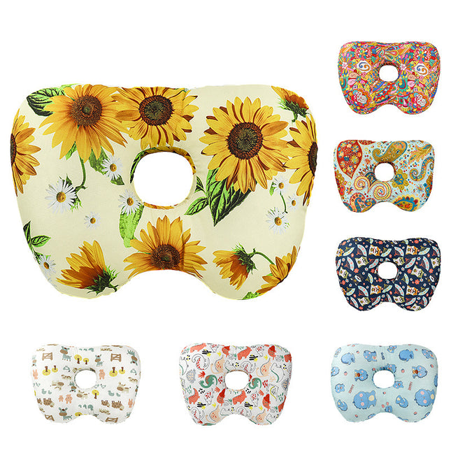 Sunflower Hollow Ear Support Pillow Adjustable Side Sleep Neck Cushion with PP Cotton Filling and