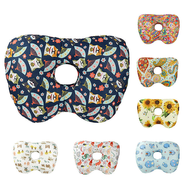 Fan Hollow Ear Support Pillow Adjustable Side Sleep Neck Cushion with PP Cotton Filling and Breathable