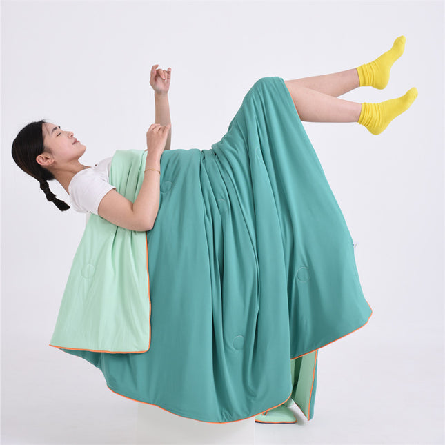 Watermelon green Cooling Summer Quilt with Ice Silk Fabric Lightweight Breathable Air Conditioner
