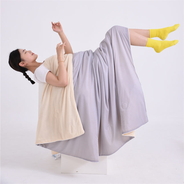 Yellow and gray color combination Cooling Summer Quilt with Ice Silk Fabric Lightweight Breathable