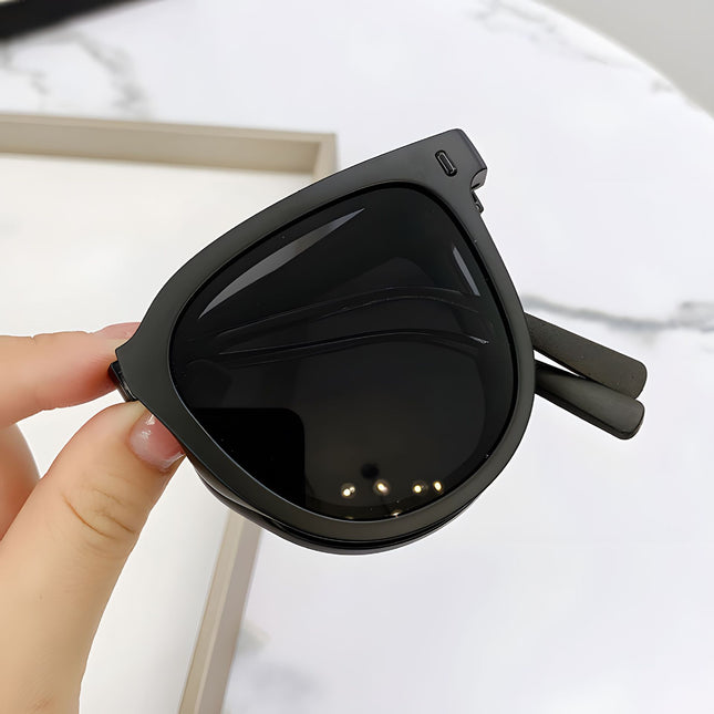 Black Foldable UV400 Sunglasses for Men and Women Lightweight Driving & Outdoor Sun Glasses with
