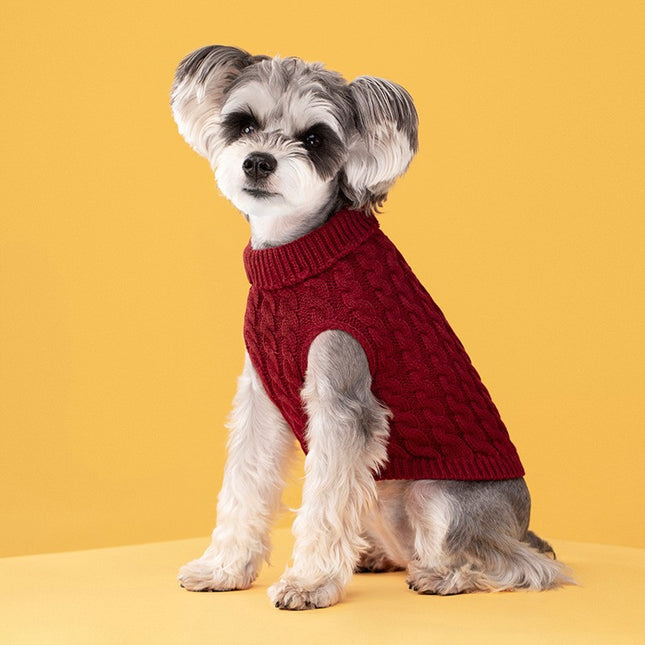 Red Fall & Winter Pet Knit Sweater (Size V888-ELOSUNG48523