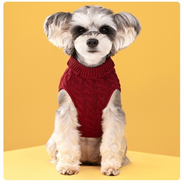 Red Fall & Winter Pet Knit Sweater (Size – product detail