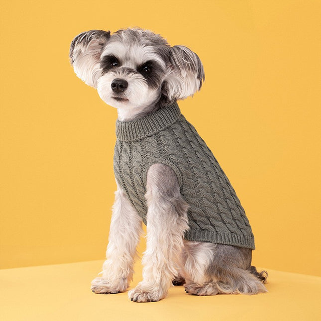 Grey Fall & Winter Pet Knit Sweater (Size V888-ELOSUNG48539