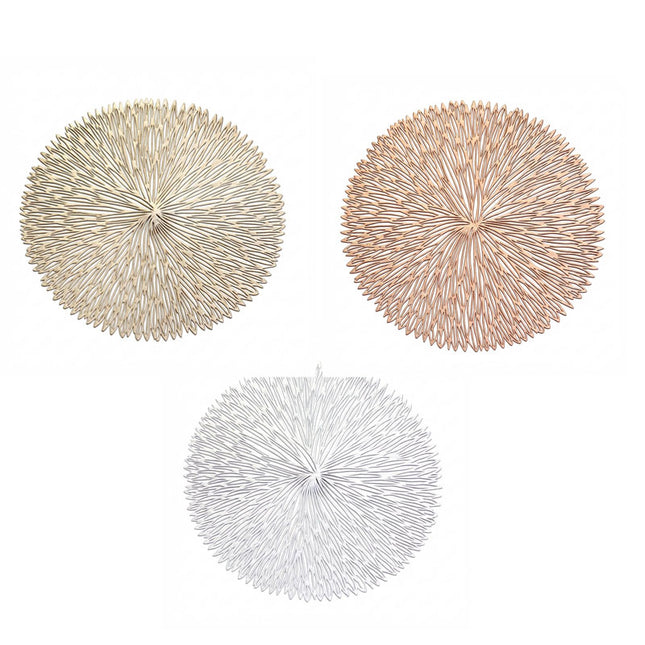 Set of 3 Nordic-Style Round Table Mats Heat-Resistant Non-Slip PVC Placemats for Home Use Creative