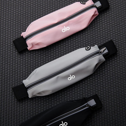 Grey Ultra Thin Waist Pack for Phone Up to 6.5 Inch Lightweight Sport Belt Bag for Running Hiking Travel Unisex Outdoor Utility Pouch