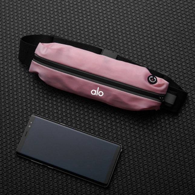 Pink Ultra Thin Waist Pack for Phone Up to 6.5 Inch Lightweight Sport Belt Bag for Running Hiking Travel