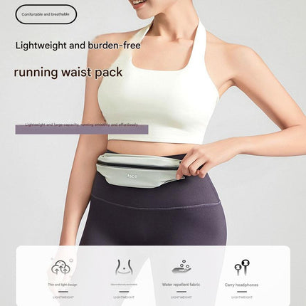 Dark blue Ultra Thin Waist Pack for Phone Up to 6.5 Inch Lightweight Sport Belt Bag for Running Hiking Travel Unisex Outdoor Utility Pouch