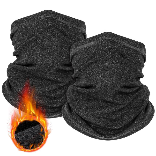 Black and gray Multi-Functional Thermal Neck Gaiter Windproof Stretchable Face & Head Cover for Skiing