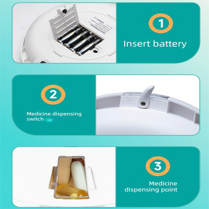 Automatic Rotating Pill Dispenser with Timer Alarm – Multi-Compartment Medication Organizer for Daily Health Management