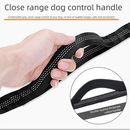 Black Shock-Absorbing Running & Dog Walking Belt – Integrated Waist Pack with Retractable Traction Rope and Ergonomic Support