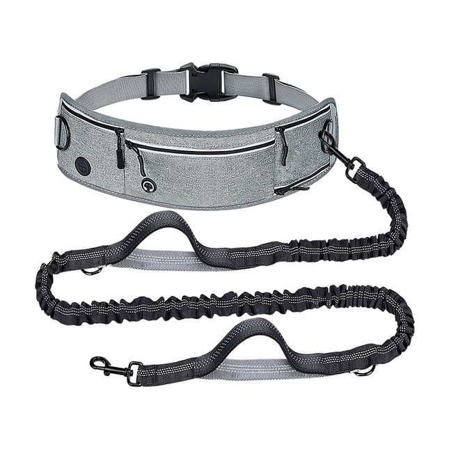 Grey Shock-Absorbing Running & Dog Walking Belt