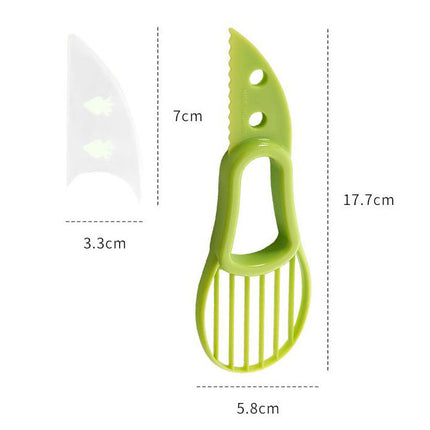 5-Pack Green Multi-Function Fruit Cutter Set – Precision Avocado Slicer with Integrated Pit Remover & Even Slicing Grid, PP Material, Compact Design