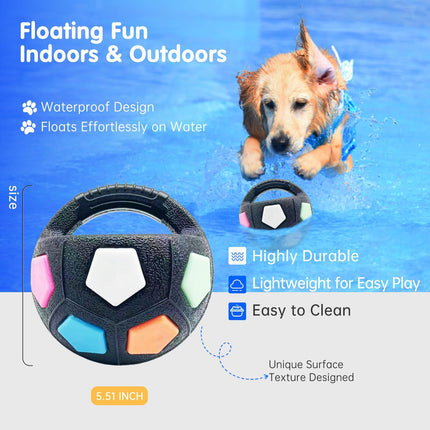Colorful Dog Toy: Handheld Bouncing Ball with Sound – TPR Material, 13cm Diameter, Bite-Resistant & Floatable for Active Play