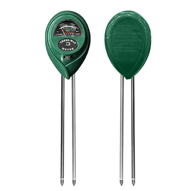 3-in-1 Soil Tester Meter for Moisture pH and Light Intensity Battery-Free Analog Probe for Gardening