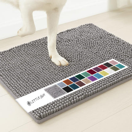 Light grey 50×80 cm Extra-Thick Chenille Floor Mat for Bathrooms and Pet Use – High-Density Absorbent, Non-Slip, Machine-Washable Rug for Dogs and Humans