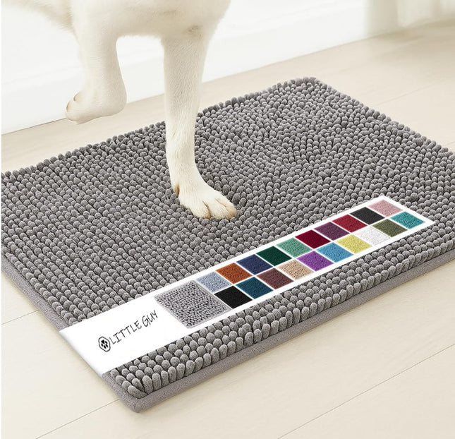 Light grey 50 x 80 cm Extra-Thick Chenille Floor Mat for Bathrooms and Pet V888-ELOSUNG48608