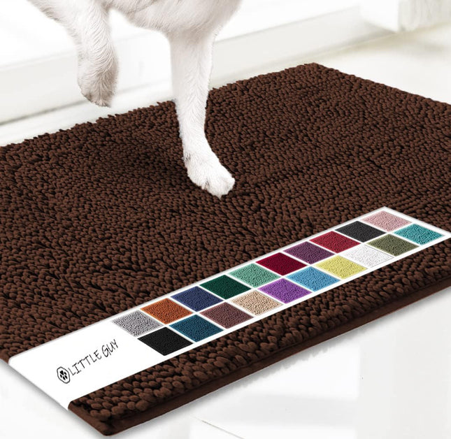 Coffee color 50 x 80 cm Extra-Thick Chenille Floor Mat for Bathrooms and Pet V888-ELOSUNG48610