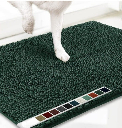 Dark green 50 x 80 cm Extra-Thick Chenille Floor Mat for Bathrooms and Pet V888-ELOSUNG48612