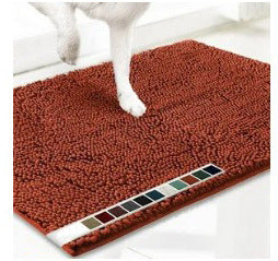 Orange-red 50 x 80 cm Extra-Thick Chenille Floor Mat for Bathrooms and Pet V888-ELOSUNG48615 in Red / Orange