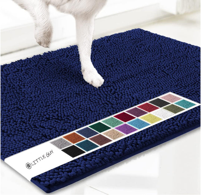 Dark blue 50 x 80 cm Extra-Thick Chenille Floor Mat for Bathrooms and Pet V888-ELOSUNG48618