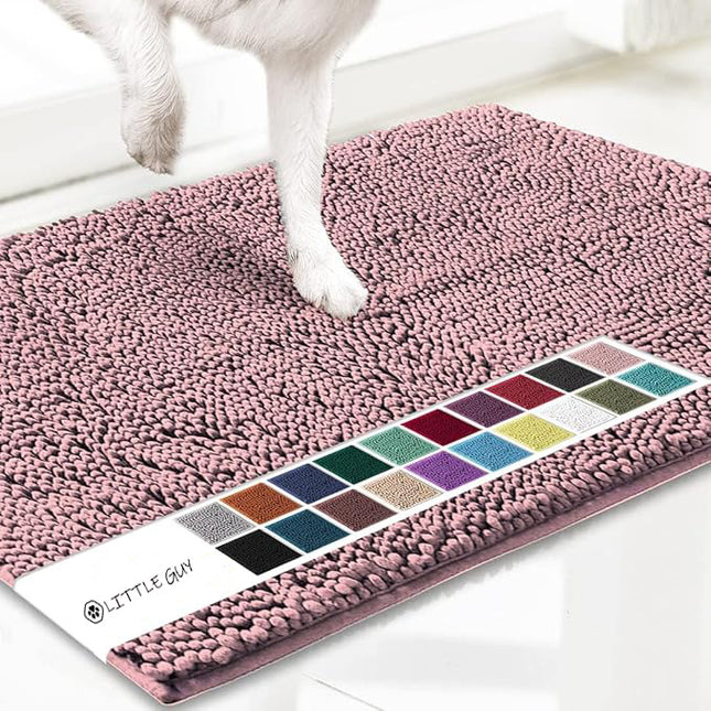 Pink 50 x 80 cm Extra-Thick Chenille Floor Mat for Bathrooms and Pet Use