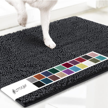 Charcoal grey 50×80 cm Extra-Thick Chenille Floor Mat for Bathrooms and Pet Use – High-Density Absorbent, Non-Slip, Machine-Washable Rug for Dogs and Humans