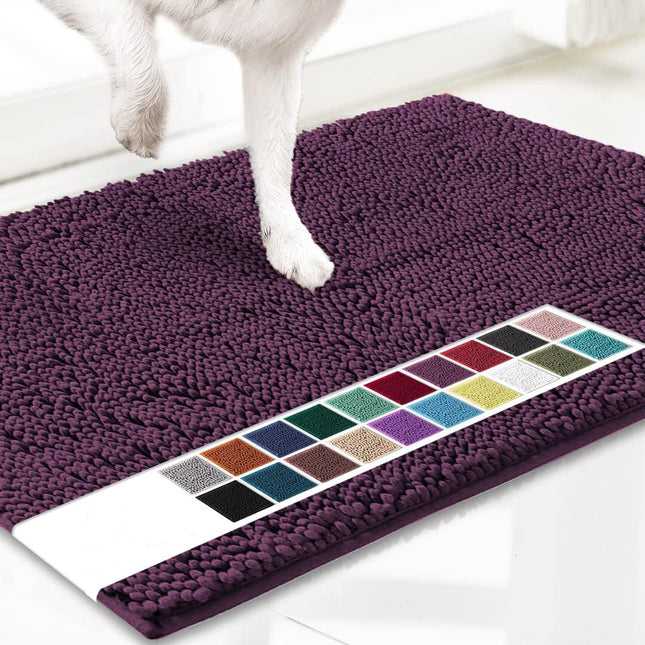 Purple 50 x 80 cm Extra-Thick Chenille Floor Mat for Bathrooms and Pet Use