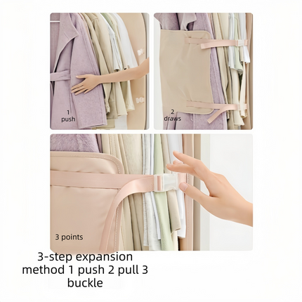 Pink Foldable Hanging Compression Board for Wardrobe Organization – 90×58 cm Ultra-Thin Garment Organizer with Adjustable Side Straps and Top Buckle, Holds Up to 30 Thin Jackets