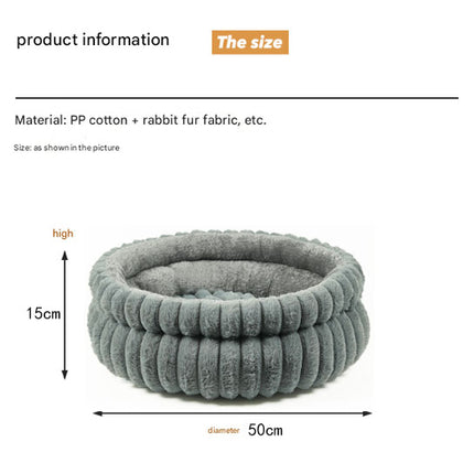 Pink Plush Round Pet Bed with Removable Cushion M Size, Thickened Warm Dog and Cat Nest for Small to Medium Pets, Cozy and Soft Sleeping Space for Home Use