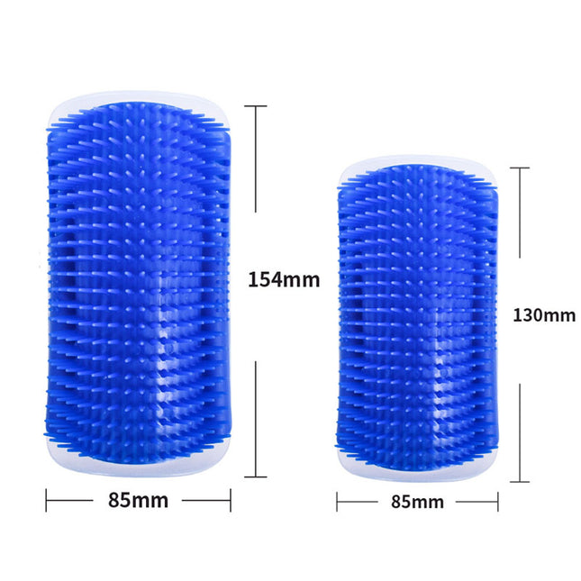 Blue Cat Corner Grooming Brush Set 2-Piece Wall-Mounted Self-Groomer with Catnip 288 & 314