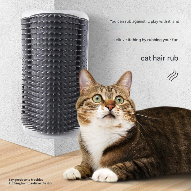 Pink Cat Corner Grooming Brush Set 2-Piece Wall-Mounted Self-Groomer with Catnip 288 & 314 – product detail
