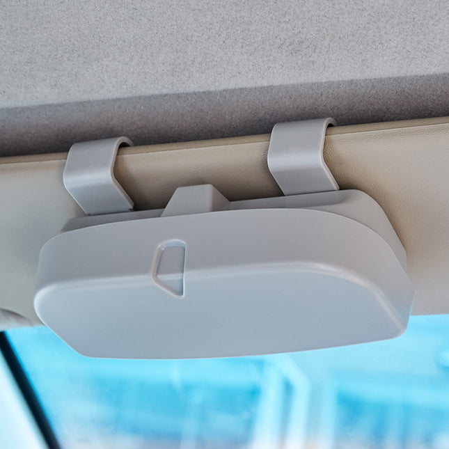 Grey Universal Car Sun Visor Glasses Case No-Damage Installation Sunglasses Holder Protective Eyewear
