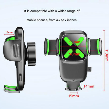 2-Pack Green Universal Car Sun Visor Phone Mount with 360° Rotation, Adjustable Clamp for 4.7-7 Inch Phones, Hands-Free Navigation & Charging Support for Safe Driving