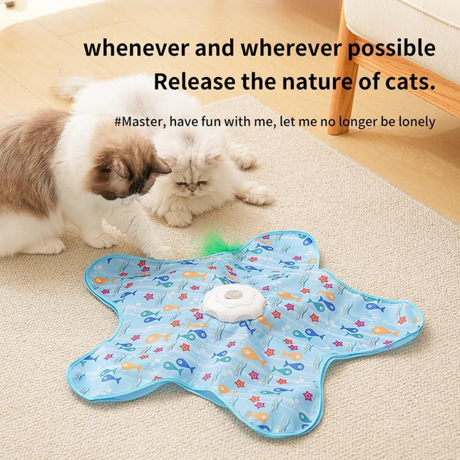 Automatic Cat Hunting Game Mat with 360 Degree Teaser Wand USB-C Rechargeable Interactive Pet Toy – product detail
