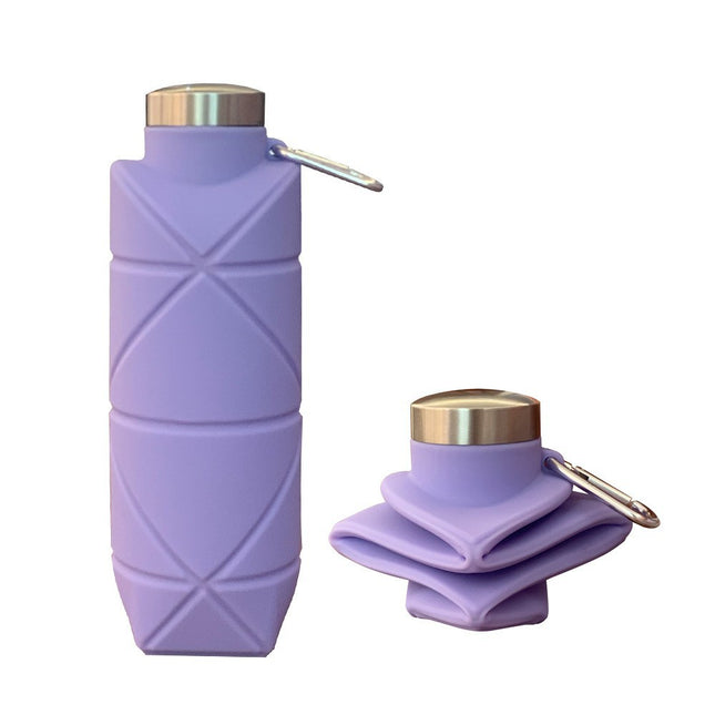 Purple 700ml Collapsible Silicone Water Bottle with Diamond V888-ELOSUNG48671