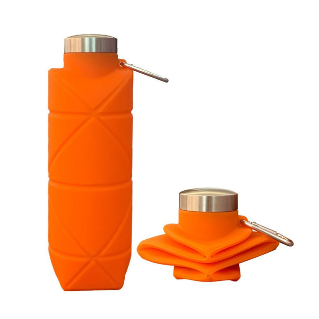 Orange-red 700ml Collapsible Silicone Water Bottle with Diamond V888-ELOSUNG48673