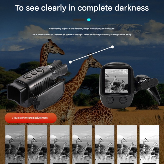 R7 Monocular Night Vision Device with 10x Digital Zoom 2.5K QHD Video Recording Infrared Night – product detail