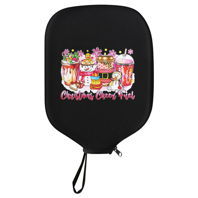 Black Neoprene Pickleball Paddle Cover Protective Case with Fun Graphic Design Durable Beach Tennis (Style