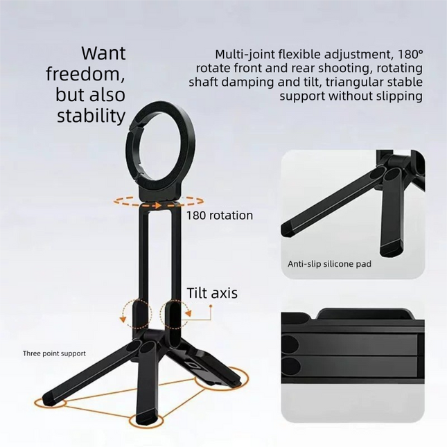 Black Portable Magnetic Phone Mount with V888-ELOSUNG48714